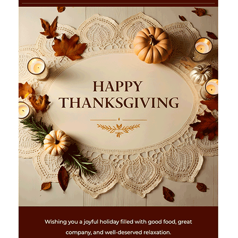 Thanksgiving Thank You For Your Partnership Business eCard